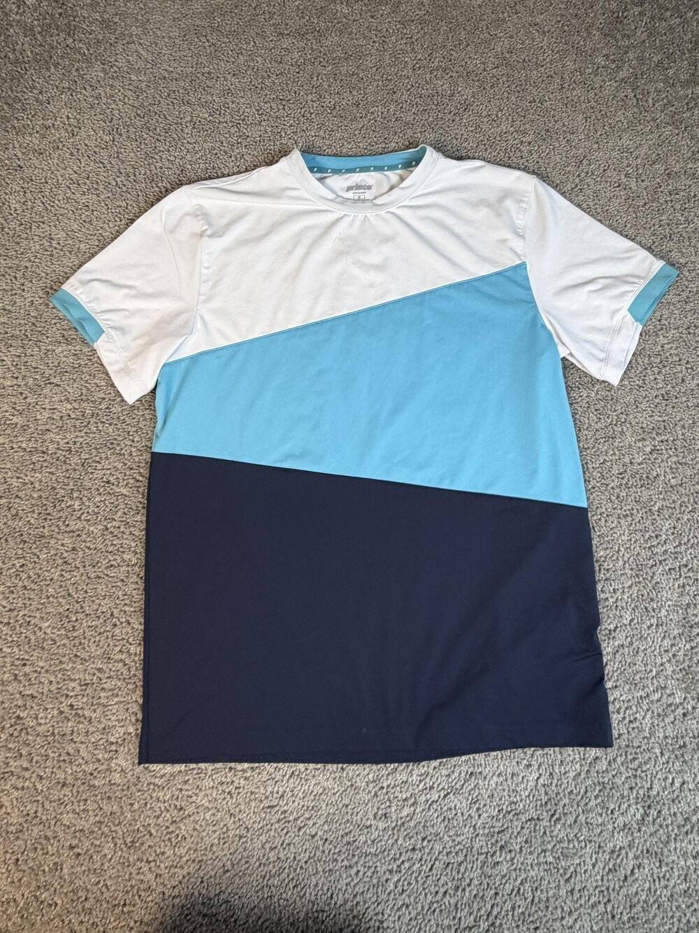 Prince Shirt Mens M Multicolor Colorblock Crew Neck Polyester Stretch Athletic